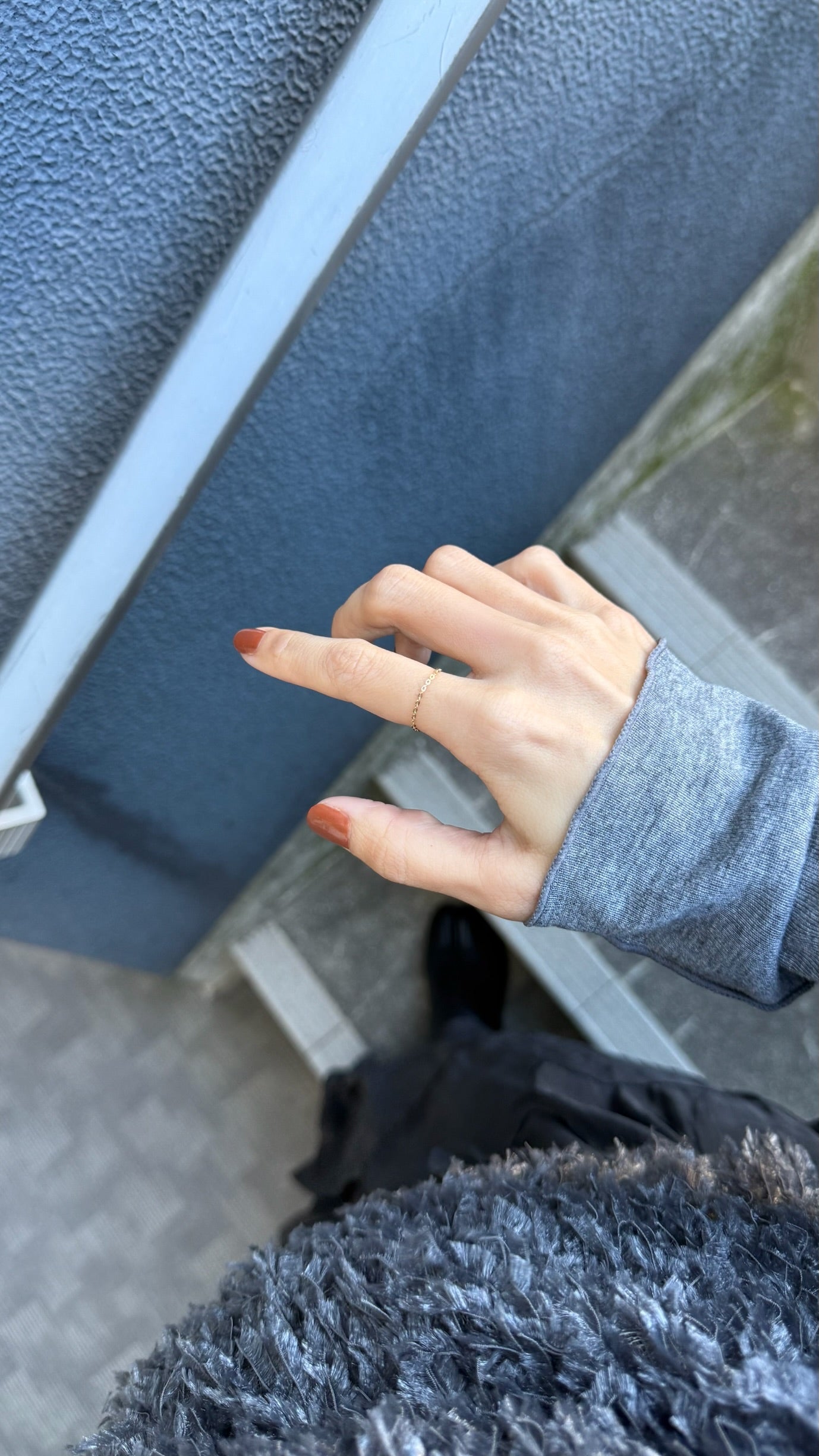 ARTAUM チェーンリング レディース 14K Chain Ring Flat Cable Chain 9.5~10号 NE017-10