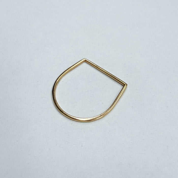 LA直輸入 14K ゴールドリング MTF3020-7 ストレートバー スタッキングリング US7 ユニセックス 指輪 華奢リング 重ね付け シンプル 本物 14金 ギフト保証付