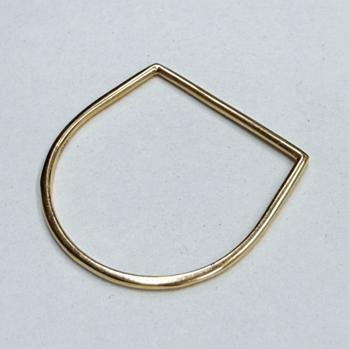 LA直輸入 14K ゴールドリング MTF3020-7 ストレートバー スタッキングリング US7 ユニセックス 指輪 華奢リング 重ね付け シンプル 本物 14金 ギフト保証付