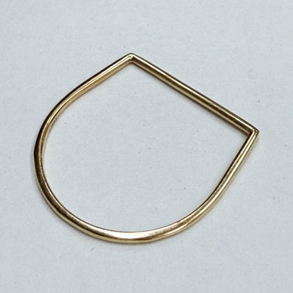 LA直輸入 14K ゴールドリング MTF3020-7 ストレートバー スタッキングリング US7 ユニセックス 指輪 華奢リング 重ね付け シンプル 本物 14金 ギフト保証付