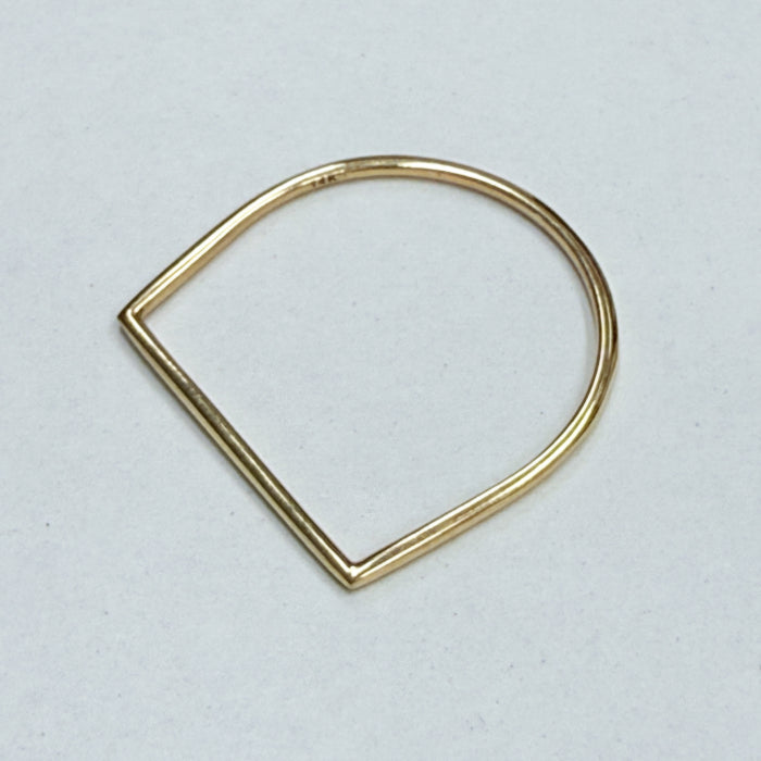 LA直輸入 14K ゴールドリング MTF3020-7 ストレートバー スタッキングリング US7 ユニセックス 指輪 華奢リング 重ね付け シンプル 本物 14金 ギフト保証付