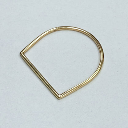 LA直輸入 14K ゴールドリング MTF3020-7 ストレートバー スタッキングリング US7 ユニセックス 指輪 華奢リング 重ね付け シンプル 本物 14金 ギフト保証付