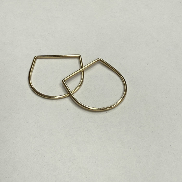 LA直輸入 14K ゴールドリング MTF3020-7 ストレートバー スタッキングリング US7 ユニセックス 指輪 華奢リング 重ね付け シンプル 本物 14金 ギフト保証付