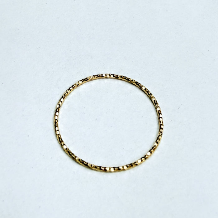 LA直輸入 14K ゴールド リング MTF-3022 スパークル ダイヤカット スタッカブルリング US6 0.75mm 華奢リング 重ね付け ユニセックス 指輪 人気 ギフト保証付