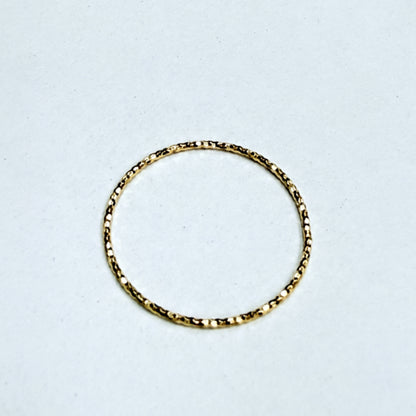 LA直輸入 14K ゴールド リング MTF-3022 スパークル ダイヤカット スタッカブルリング US6 0.75mm 華奢リング 重ね付け ユニセックス 指輪 人気 ギフト保証付