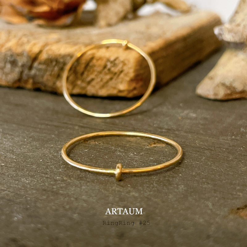 ARTAUM 14K 14金 レディース メンズ ゴールド リング RingRing 25号 NE010-25 極細 華奢 シンプル ペアリング つけっぱなし プレゼント