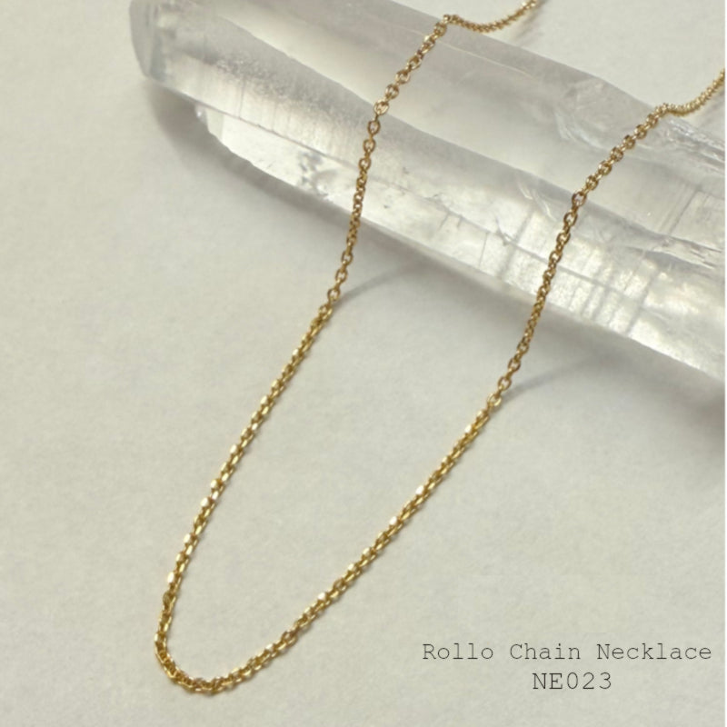 LA直輸入 10K カリフォルニアゴールド ロロチェーン ネックレス 0.6mm 40cm NE023-16 資産価値 シンプル メンズ レディース 本物 保証付き