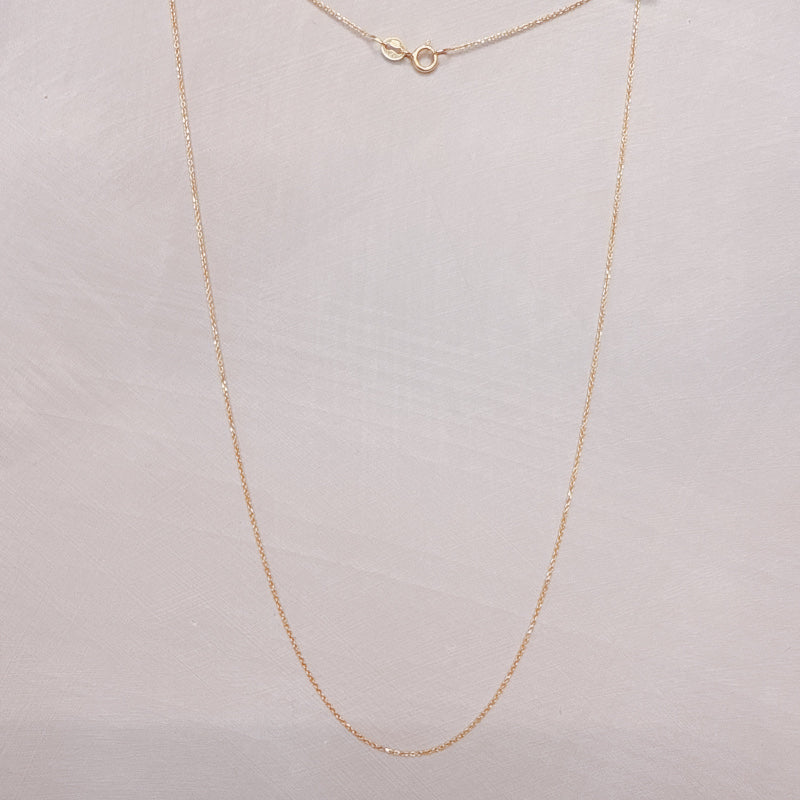 LA直輸入 10K カリフォルニアゴールド ロロチェーン ネックレス 0.6mm 40cm NE023-16 資産価値 シンプル メンズ レディース 本物 保証付き