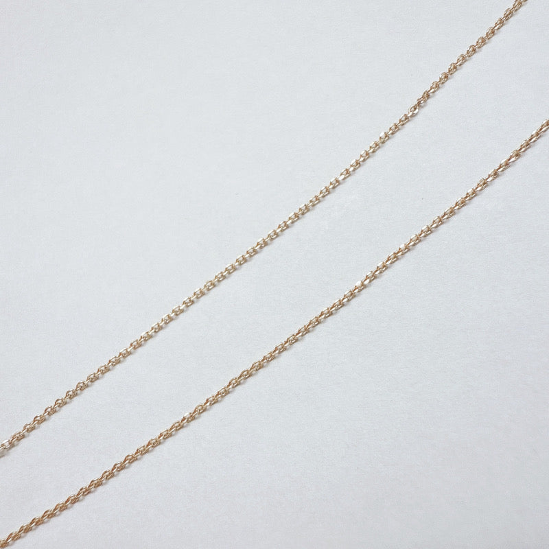 LA直輸入 10K カリフォルニアゴールド ロロチェーン ネックレス 0.6mm 40cm NE023-16 資産価値 シンプル メンズ レディース 本物 保証付き