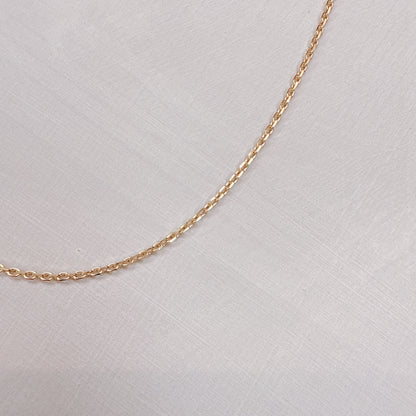 LA直輸入 10K カリフォルニアゴールド ロロチェーン 2面カット チェーンネックレス 45cm〜50cm アジャスタブル NE024-18 メンズ レディース 華奢 シンプル 資産価値 本物 保証付き