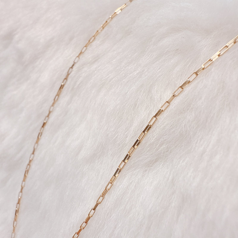 【つけっぱなしOK】直輸入10金 アメリカ製 ゴールドチェーンネックレス 10K Flat Square Cable Chain NE027-18/普段着に合うジュエリーNo.1/45cm/レディース/メンズ/10K/資産価値/シンプル/本物/保証付き/華奢