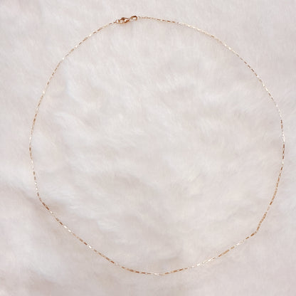 【つけっぱなしOK】直輸入10金 アメリカ製 ゴールドチェーンネックレス 10K Flat Square Cable Chain NE027-18/普段着に合うジュエリーNo.1/45cm/レディース/メンズ/10K/資産価値/シンプル/本物/保証付き/華奢