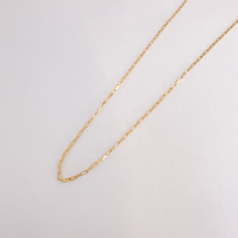 【つけっぱなしOK】直輸入10金 アメリカ製 ゴールドチェーンネックレス 10K Flat Square Cable Chain NE027-18/普段着に合うジュエリーNo.1/45cm/レディース/メンズ/10K/資産価値/シンプル/本物/保証付き/華奢