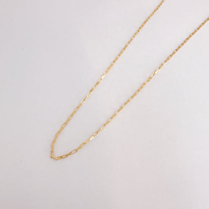 【つけっぱなしOK】直輸入10金 アメリカ製 ゴールドチェーンネックレス 10K Flat Square Cable Chain NE027-18/普段着に合うジュエリーNo.1/45cm/レディース/メンズ/10K/資産価値/シンプル/本物/保証付き/華奢