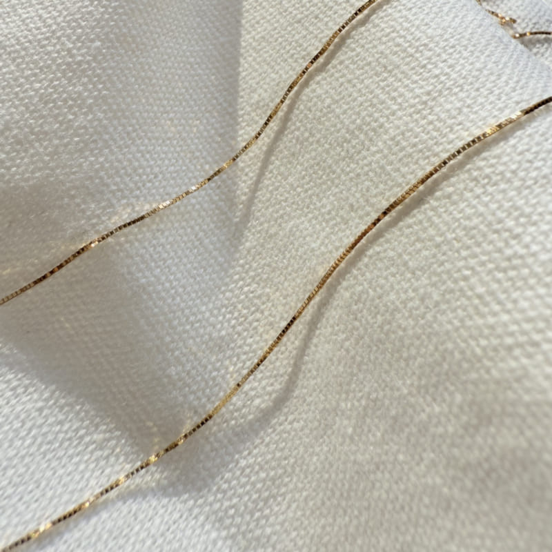 ARTAUM 普段着に合うジュエリーLA直輸入 14K Gold Yellow 0.5mm Classic Box Chain NE031-16 ネックレス 40cm レディース ユニセックス 14K 資産価値 保証付き