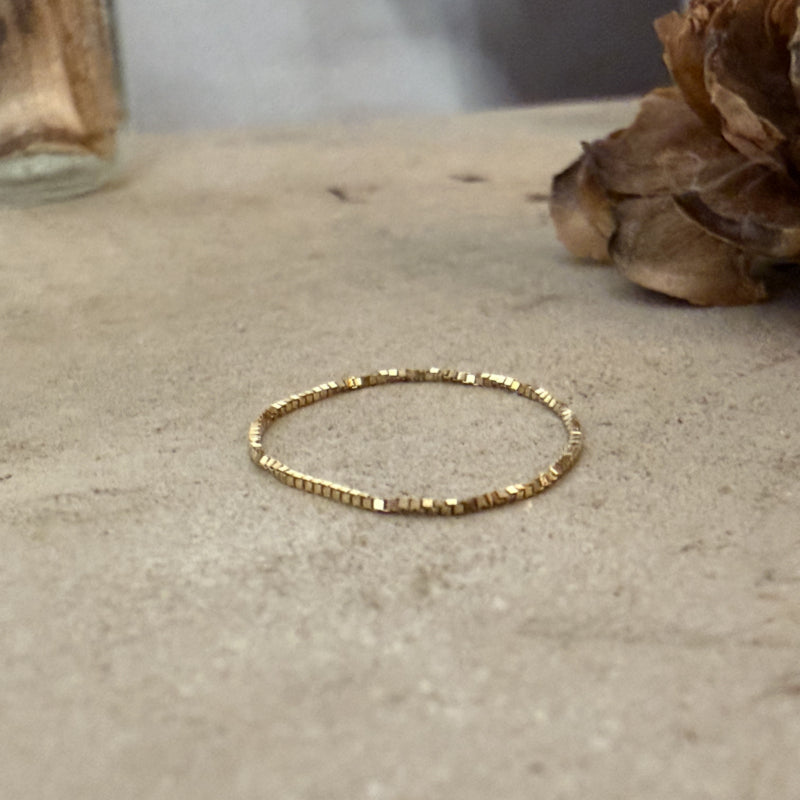 ARTUAM チェーンリング レディース 14K Chain Ring 0.5mm Classic Box Chain 9号 NE032-9
