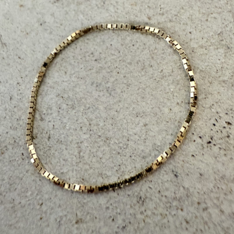 ARTUAM チェーンリング レディース 14K Chain Ring 0.5mm Classic Box Chain 9号 NE032-9