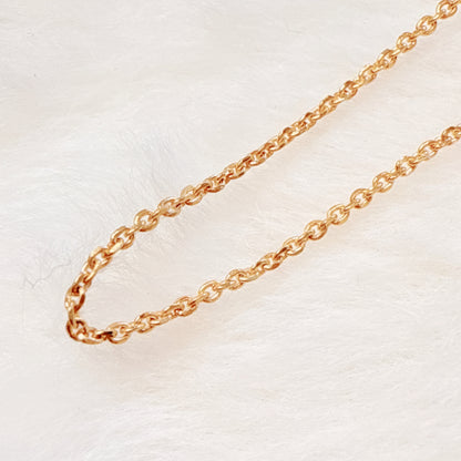 ARTAUM 普段着に合うジュエリー直輸入 14K Gold Yellow 1.0mm Beveled/Double Diamond Cut Hollow Oval Cable Chain NE040/ブレスレット/17cm/レディース/ユニセックス/14K/資産価値/華奢