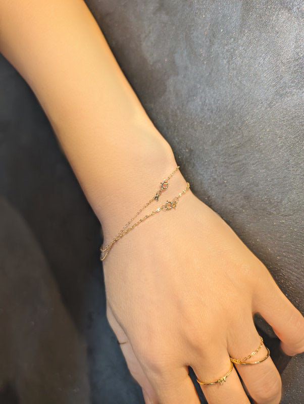 ARTAUM 普段着に合うジュエリー LA直輸入 14K ブレスレット Gold Flat Shiny 1.1mm Oval Link Cable Chain NE042 17cm レディース ユニセックス 資産価値 華奢 シンプル 本物 保証付き