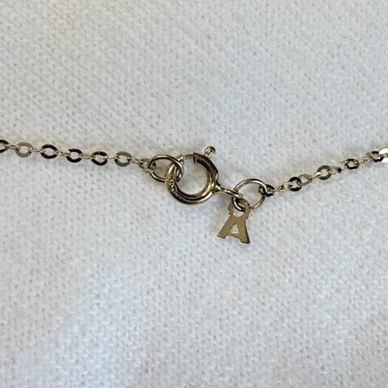 ARTAUM 普段着に合うジュエリー直輸入 14K ネックレス NAF1120 Gold Flat Shiny 1.1mm Oval Link Cable Chain 40cm NE044-16 レディース 資産価値 華奢 シンプル 本物 保証付き
