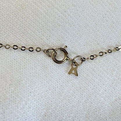 ARTAUM 普段着に合うジュエリー直輸入 14K ネックレス NAF1120 Gold Flat Shiny 1.1mm Oval Link Cable Chain 40cm NE044-16 レディース 資産価値 華奢 シンプル 本物 保証付き