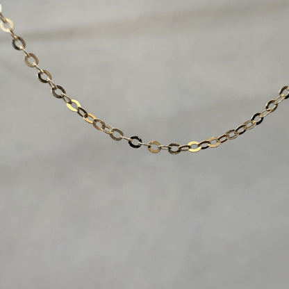 ARTAUM 普段着に合うジュエリー直輸入 14K ネックレス NAF1120 Gold Flat Shiny 1.1mm Oval Link Cable Chain 40cm NE044-16 レディース 資産価値 華奢 シンプル 本物 保証付き