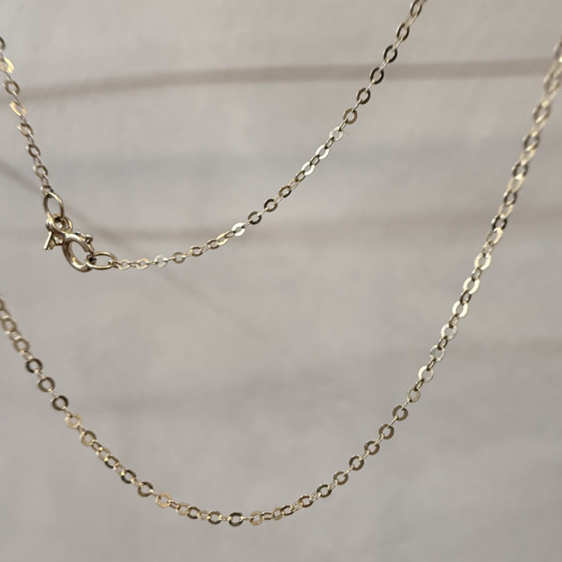 ARTAUM 普段着に合うジュエリー直輸入 14K ネックレス NAF1120 Gold Flat Shiny 1.1mm Oval Link Cable Chain 40cm NE044-16 レディース 資産価値 華奢 シンプル 本物 保証付き