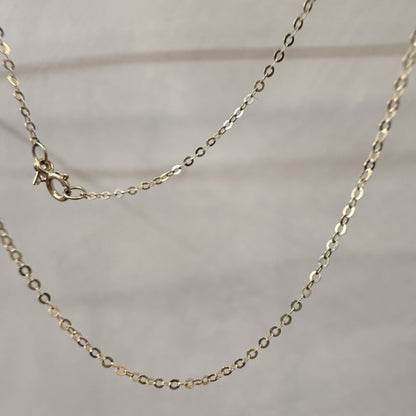 ARTAUM 普段着に合うジュエリー直輸入 14K ネックレス NAF1120 Gold Flat Shiny 1.1mm Oval Link Cable Chain 40cm NE044-16 レディース 資産価値 華奢 シンプル 本物 保証付き