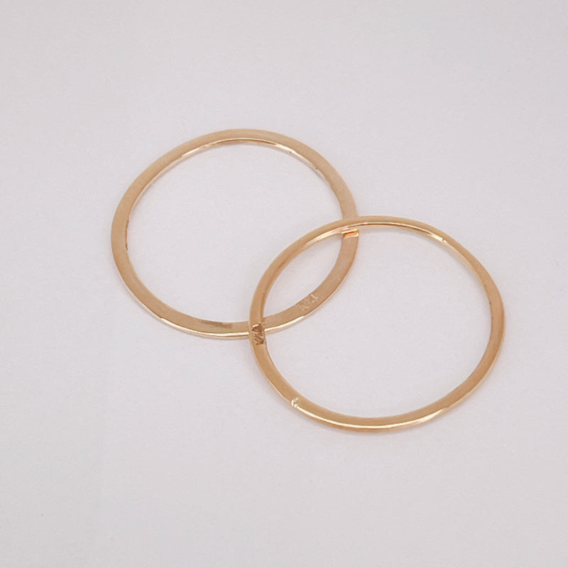 ARTAUM｜14K ゴールド フラットスキンリング 15号 華奢でシンプルな極細リング｜つけっぱなしOK ペアリングにもおすすめ NESR-15