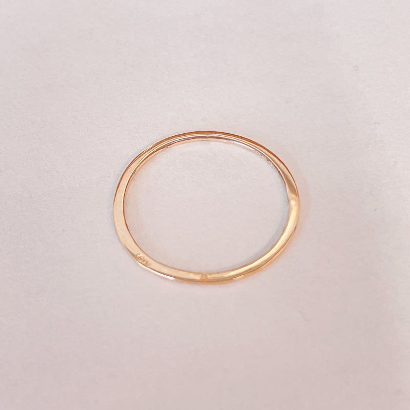 ARTAUM｜14K ゴールド フラットスキンリング 9号 華奢でシンプルな極細リング｜つけっぱなしOK ペアリングにもおすすめ NESR-9