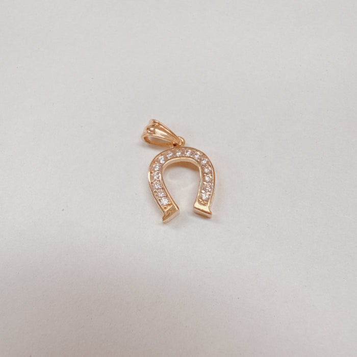 LA直輸入14K カリフォルニアゴールド 蹄 Hoof ペンダントトップ PT1634 チャーム 14金 資産価値 シンプル レディース メンズ プレゼント 本物 ラッキーシンボル お守り ペット 幸運 保証付き