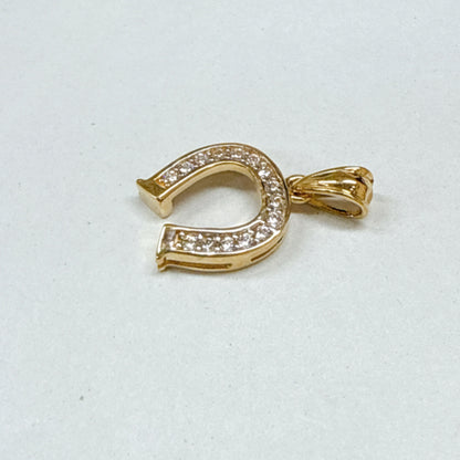LA直輸入14K カリフォルニアゴールド 蹄 Hoof ペンダントトップ PT1634 チャーム 14金 資産価値 シンプル レディース メンズ プレゼント 本物 ラッキーシンボル お守り ペット 幸運 保証付き