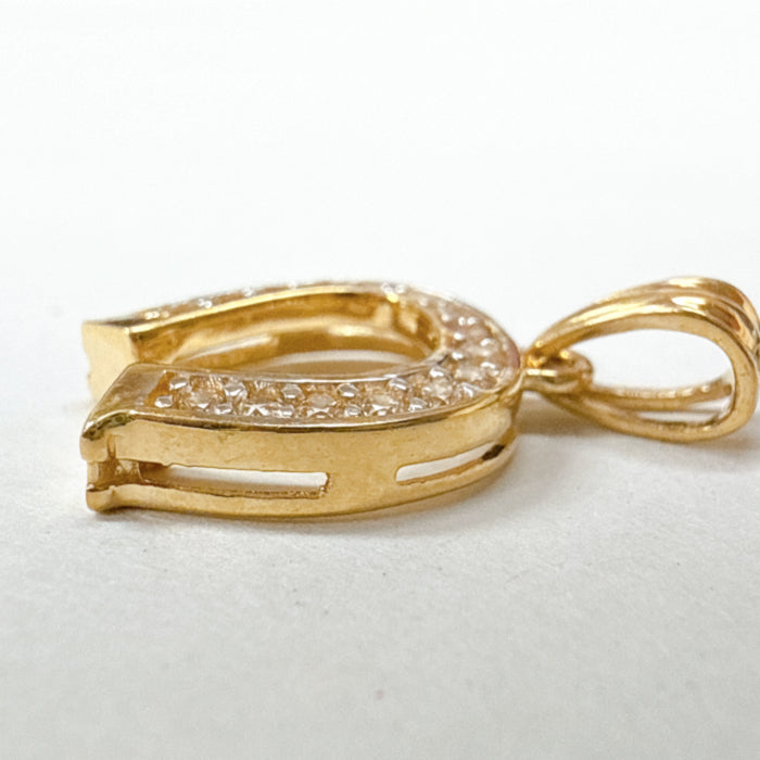 LA直輸入14K カリフォルニアゴールド 蹄 Hoof ペンダントトップ PT1634 チャーム 14金 資産価値 シンプル レディース メンズ プレゼント 本物 ラッキーシンボル お守り ペット 幸運 保証付き