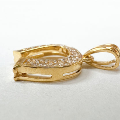LA直輸入14K カリフォルニアゴールド 蹄 Hoof ペンダントトップ PT1634 チャーム 14金 資産価値 シンプル レディース メンズ プレゼント 本物 ラッキーシンボル お守り ペット 幸運 保証付き
