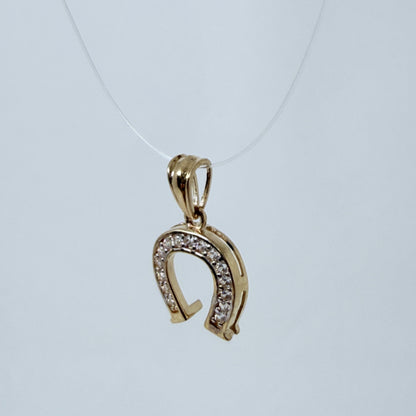 LA直輸入14K カリフォルニアゴールド 蹄 Hoof ペンダントトップ PT1634 チャーム 14金 資産価値 シンプル レディース メンズ プレゼント 本物 ラッキーシンボル お守り ペット 幸運 保証付き
