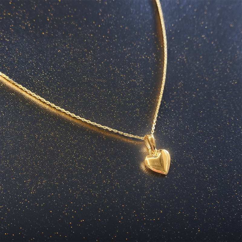 LA直輸入 14K カリフォルニアゴールド ハート ペンダントトップ シンプルで愛らしい本物の輝き レディース・メンズ兼用