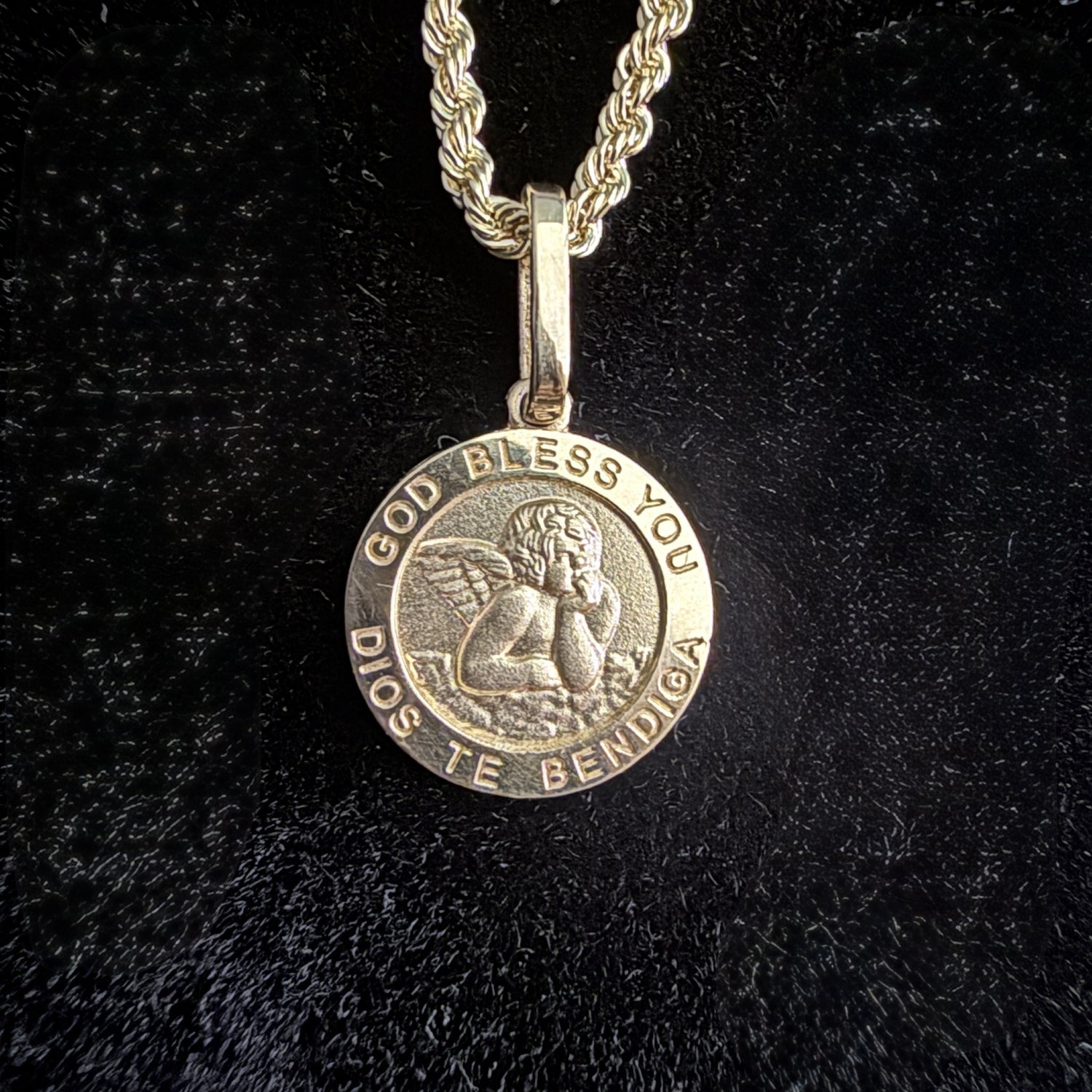 14K エンジェル コイン ペンダントトップ  PT2263 ネックレスチャーム ゴールド イエローゴールド シンプル お守り 幸運 レディース メンズ ユニセックス ギフト ARTAUM 輸入セレクト