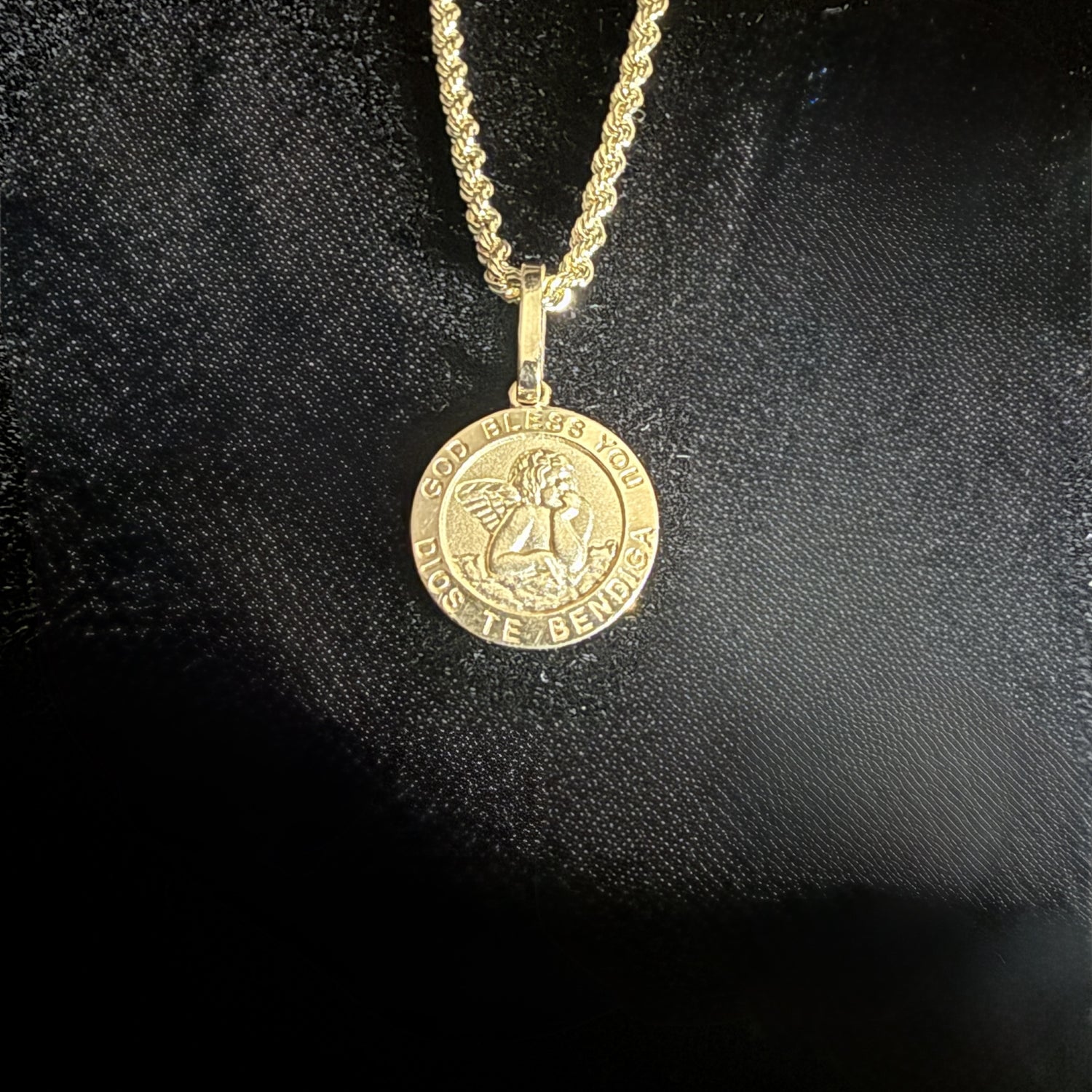 14K エンジェル コイン ペンダントトップ  PT2263 ネックレスチャーム ゴールド イエローゴールド シンプル お守り 幸運 レディース メンズ ユニセックス ギフト ARTAUM 輸入セレクト