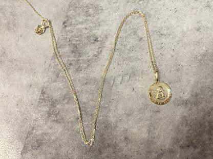 14K エンジェル コイン ペンダントトップ  PT2263 ネックレスチャーム ゴールド イエローゴールド シンプル お守り 幸運 レディース メンズ ユニセックス ギフト ARTAUM 輸入セレクト