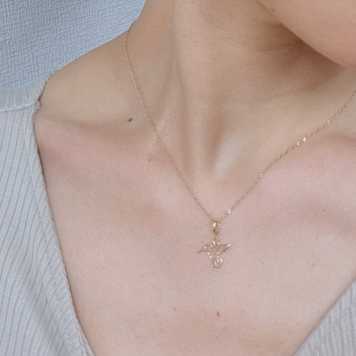 14K ハチドリ ペンダントトップ  PT2672 ネックレス チャーム ゴールド イエローゴールド シンプル お守り 幸運 レディース メンズ ユニセックス ギフト ARTAUM 輸入セレクト