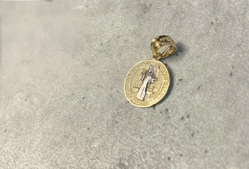 14K 聖ベネディクト ペンダントトップ チャーム