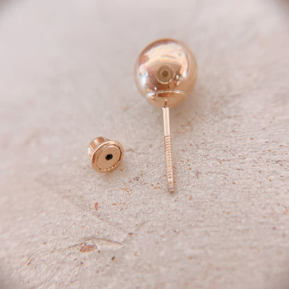 14K 直径6mm ボールスタッズ ピアス スクリューバック