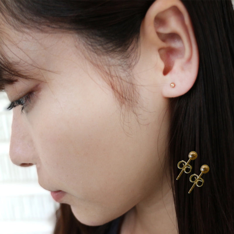 LA直輸入14K ピアス Ball Stud Pierce 3mm カリフォルニアゴールド 14金 資産価値 シンプル レディース メンズ プレゼント 本物 保証付き ST164
