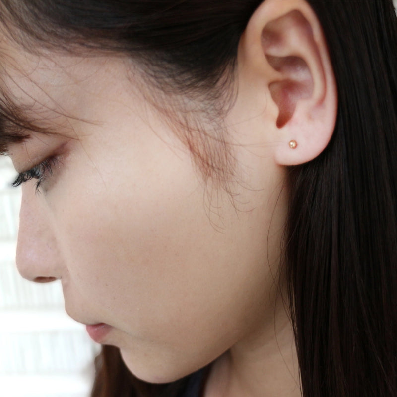 LA直輸入14K ピアス Ball Stud Pierce 3mm カリフォルニアゴールド 14金 資産価値 シンプル レディース メンズ プレゼント 本物 保証付き ST164