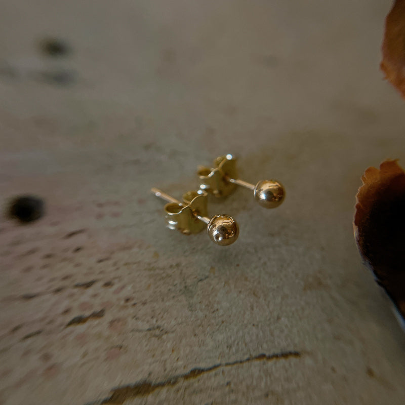 LA直輸入14K ピアス Ball Stud Pierce 3mm カリフォルニアゴールド 14金 資産価値 シンプル レディース メンズ プレゼント 本物 保証付き ST164