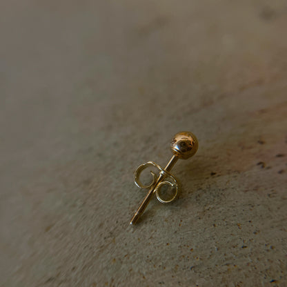 LA直輸入14K ピアス Ball Stud Pierce 3mm カリフォルニアゴールド 14金 資産価値 シンプル レディース メンズ プレゼント 本物 保証付き ST164