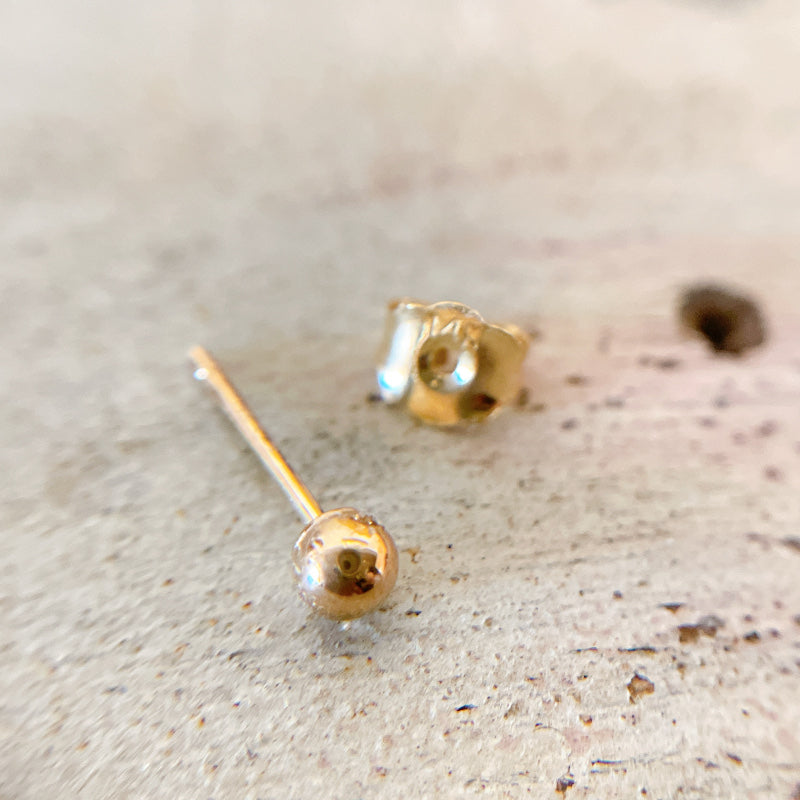 LA直輸入14K ピアス Ball Stud Pierce 3mm カリフォルニアゴールド 14金 資産価値 シンプル レディース メンズ プレゼント 本物 保証付き ST164
