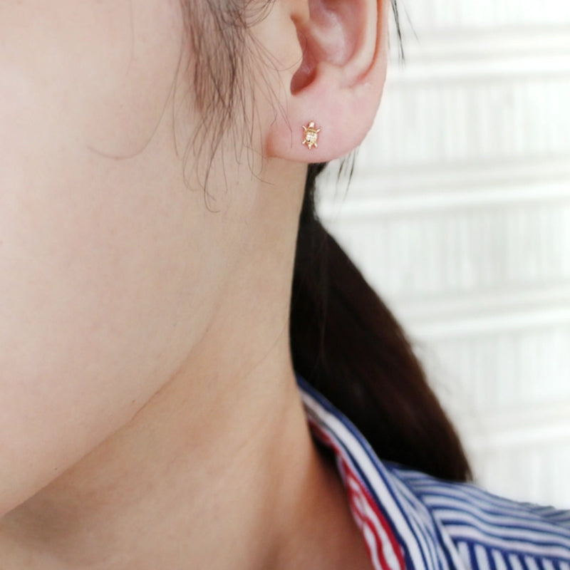 LA直輸入14K ピアス 亀 turtle Assorted Stud Earrings カリフォルニアゴールド 14金 資産価値 シンプル レディース メンズ プレゼント 本物 保証付き ST272