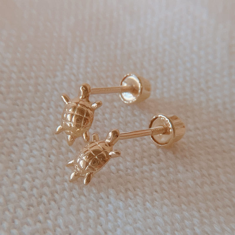 LA直輸入14K ピアス 亀 turtle Assorted Stud Earrings カリフォルニアゴールド 14金 資産価値 シンプル レディース メンズ プレゼント 本物 保証付き ST272