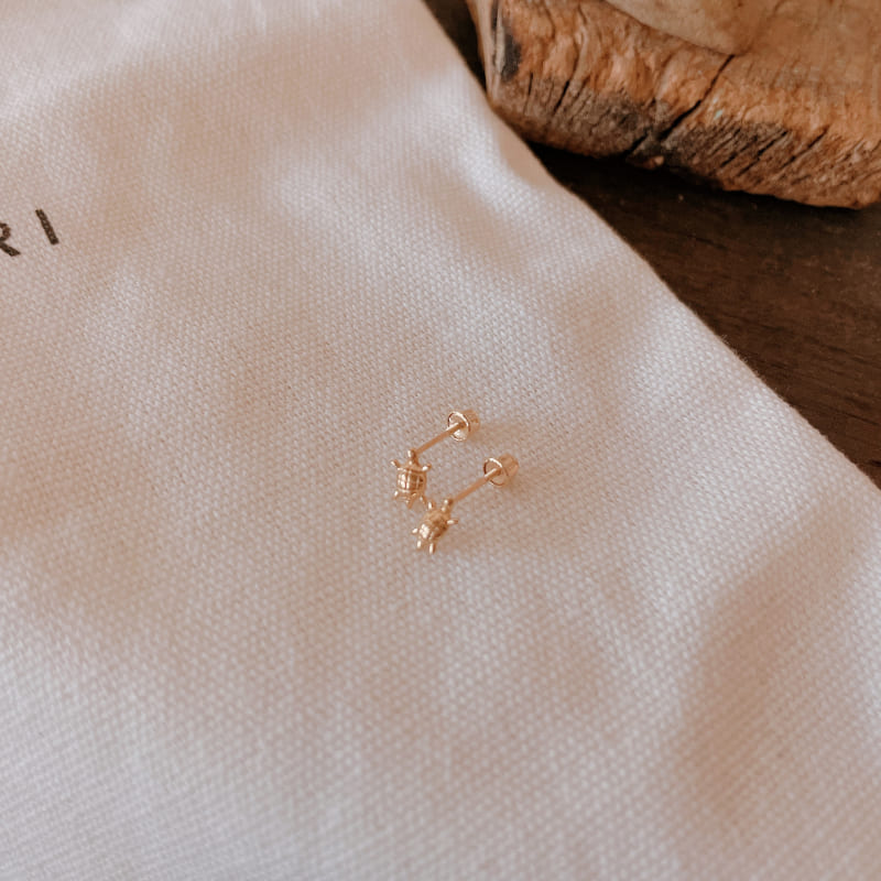 LA直輸入14K ピアス 亀 turtle Assorted Stud Earrings カリフォルニアゴールド 14金 資産価値 シンプル レディース メンズ プレゼント 本物 保証付き ST272